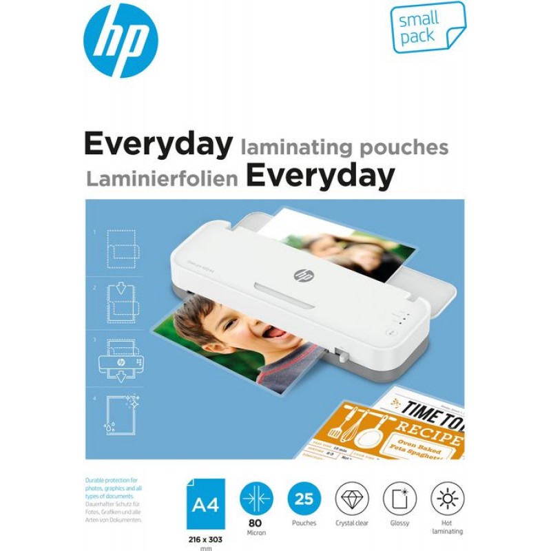 Плівка для ламінування HP Everyday Laminating Pouches, A4, 80 Mic, 216 x 303, 25 pcs