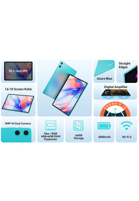 Планшет Teclast P30 10.1' HD /4GB/64GB/ A523 / 6000mAh/ WIFI / 2+5MP/ Metal/ Blue