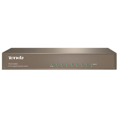 Комутатор TENDA TEG1008D 8port 10/100/1000 BaseTX, desktop, метал Комутатор TENDA TEG1008D 8port 10/100/1000 BaseTX, desktop, метал