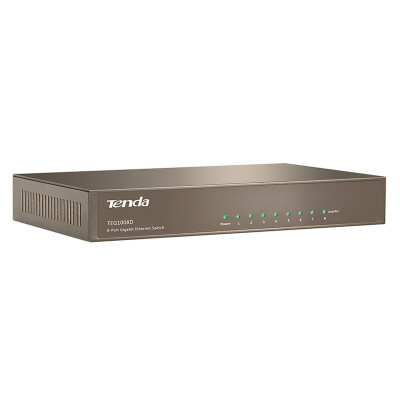 Комутатор TENDA TEG1008D 8port 10/100/1000 BaseTX, desktop, метал Комутатор TENDA TEG1008D 8port 10/100/1000 BaseTX, desktop, метал