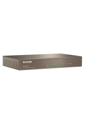 Комутатор TENDA TEG1008D 8port 10/100/1000 BaseTX, desktop, метал