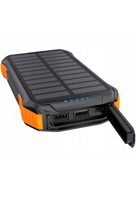 УМБ Choetech 10000mAh 10W 2USB-A+USB-C,solar panel Black-Orange
