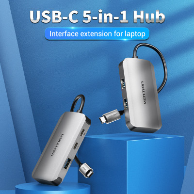 Хаб USB 3.1 Type-C -> 3хUSB 3.0/USB-C Gen 1/PD 100W 5-in-1 Vention