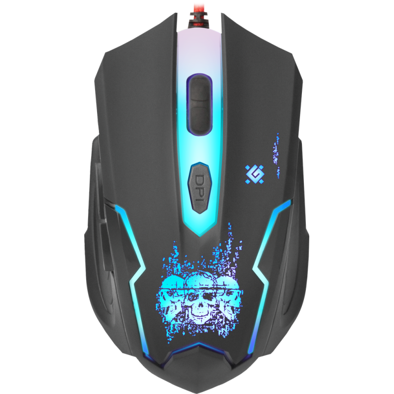 Мишка Defender Skull GM-180, 6кн., 3200dpi, (+коврик) підсвітка