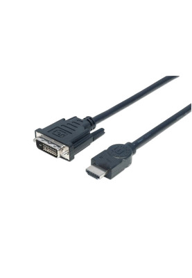 Кабель HDMI M-DVI 24M, 1.5 м, обплетення