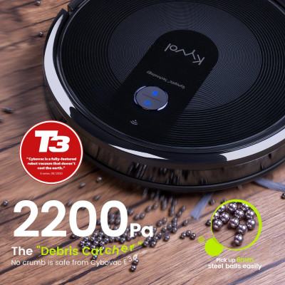 Робот пилосос Kyvol E30 Black/Gyroptic navigation/3200 mA/2200 pa/Android+IOS