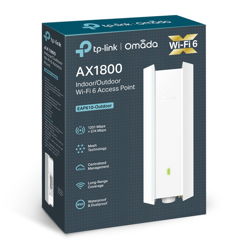 Точка доступу TP-Link EAP610 Outdoor, AX1800 1xGE LAN PoE MU-MIMO стел