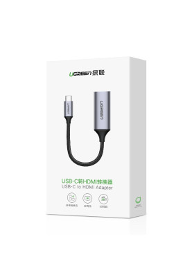 Перехідник USB 2.0 Type C --> HDMI V2.0 4K@60Hz 10 См CM297 UGREEN Сірий