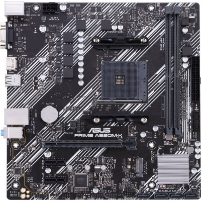 Материнська плата ASUS PRIME A520M-K (AM4,A520, 2*DDR4, PCI-Ex16, 4SATAIII, RAID, M.2, VGA/HDMI, Glan, 6ch, mATX)