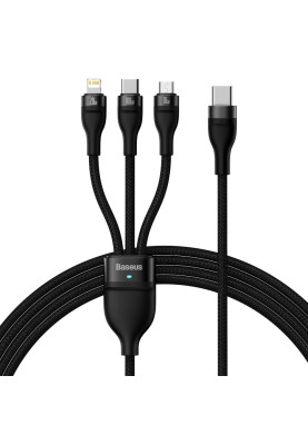 Кабель USB 3.1 Flash Series II 100W 3-in-1 USB-C to Type-C/Lightning/Micro USB 1.5m Black Baseus
