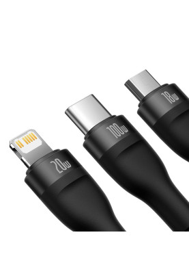 Кабель USB 3.1 Flash Series II 100W 3-in-1 USB-C to Type-C/Lightning/Micro USB 1.5m Black Baseus