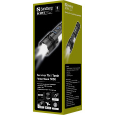 Ліхтарик-повербанк Sandberg Survivor 7 in 1 Torch Powerbank 5000 mAh XHP50 LED USB-C 5W