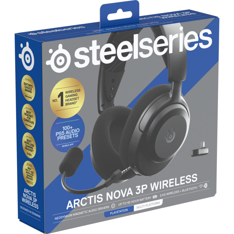 Ігрова гарнітура SteelSeries Arctis Nova 3P Wireless MultiPlatform Black