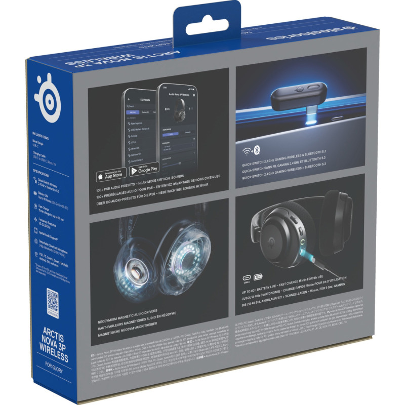 Ігрова гарнітура SteelSeries Arctis Nova 3P Wireless MultiPlatform Black
