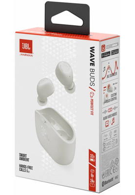 Навушники з мікрофоном JBL TWS Wave Buds White JBLWBUDSWHT
