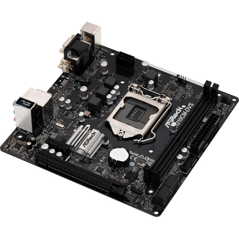 Материнська плата ASRock H310CM-DVS (1151/H310, 2*DDR4, 1xPCIex16, VGA/DVI-D, 4xSATAІІІ, GLan, 8ch, mATX)