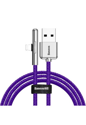 Кабель USB3.1 AM-Lightning M, 1 м, 1.5A, 90° з кольоровою індикацією Пурпуровий, CAL7C Baseus
