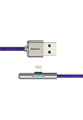 Кабель USB3.1 AM-Lightning M, 1 м, 1.5A, 90° з кольоровою індикацією Пурпуровий, CAL7C Baseus