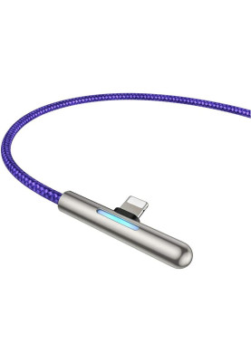 Кабель USB3.1 AM-Lightning M, 1 м, 1.5A, 90° з кольоровою індикацією Пурпуровий, CAL7C Baseus