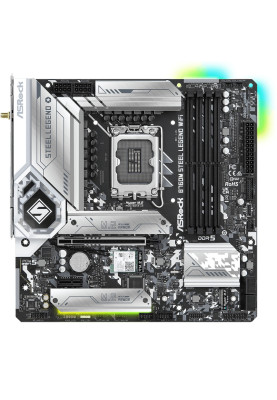 ASRock B760M STEEL LEGEND WIFI (1700/B760, 4*DDR5, 1xPCIex16, 4xSATAІІІ, 3xM.2, 2.5GLan, 7.1ch, mATX