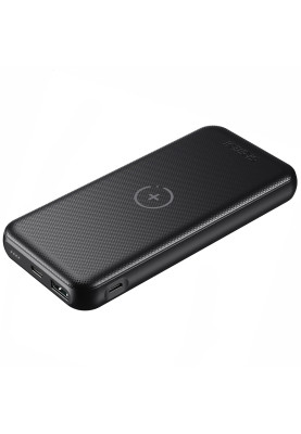 УМБ Choetech 10000mAh, 18W PD3.0/QC3.0, Wireless 10W, USB-C In/out, USB-A+Micro Li-pol чорна