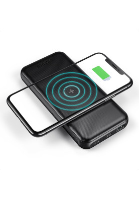 УМБ Choetech 10000mAh, 18W PD3.0/QC3.0, Wireless 10W, USB-C In/out, USB-A+Micro Li-pol чорна