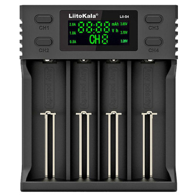 Зарядний пристрій LiitoKala Lii-S4, 4x(Lion/LiFePO4/NiMH/NiCd), Auto Polarity, Display