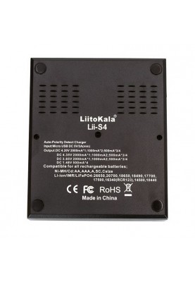 Зарядний пристрій LiitoKala Lii-S4, 4x(Lion/LiFePO4/NiMH/NiCd), Auto Polarity, Display