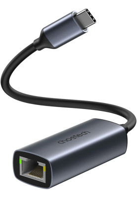 Перехідник USB3.1 Type-C --> Ethernet RJ45 2.5Gbps 0,10 м, сірий  Choetech
