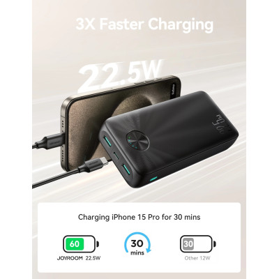 УМБ Joyroom 20000mAh 22,5W PD,QC3.0, 2xUSB-A, USB-C In/Out Black УМБ Joyroom 20000mAh 22,5W PD,QC3.0, 2xUSB-A, USB-C In/Out Black