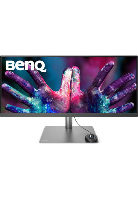 TFT 34" BenQ PD3420Q, IPS, WQHD, 2 x HDMI, DP, USB-C, USB-hub, HAS, колонки, темно-сірий