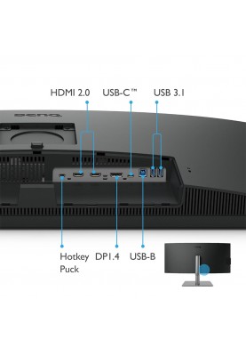 TFT 34" BenQ PD3420Q, IPS, WQHD, 2 x HDMI, DP, USB-C, USB-hub, HAS, колонки, темно-сірий
