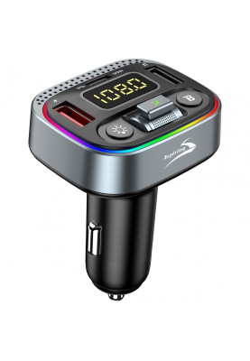 автомобільний FM-трансміттер Aspiring Wave 8 PD 48W LED/Bluetooth/DSP/QC3.0, USB-C, вольтметр