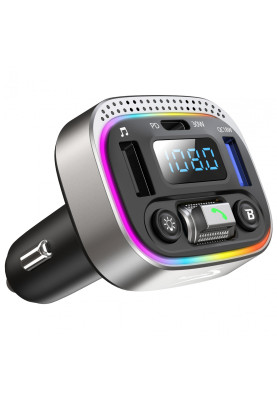 автомобільний FM-трансміттер Aspiring Wave 8 PD 48W LED/Bluetooth/DSP/QC3.0, USB-C, вольтметр