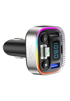 автомобільний FM-трансміттер Aspiring Wave 8 PD 48W LED/Bluetooth/DSP/QC3.0, USB-C, вольтметр