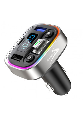 автомобільний FM-трансміттер Aspiring Wave 8 PD 48W LED/Bluetooth/DSP/QC3.0, USB-C, вольтметр