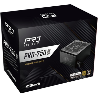 БЖ 750W ASRock PRO PRO-750G 120mm, 80+ Gold, Retail БЖ 750W ASRock PRO PRO-750G 120mm, 80+ Gold, Retail