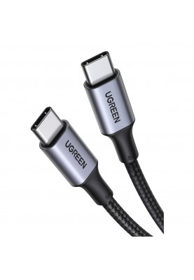 Кабель USB 2.0 Type-C M-M, 2 м, (20V/5A), (100W) Чорний, Alu Case with Braid US316 UGREEN