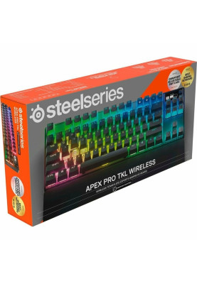 Клавіатура ігрова SteelSeries Apex Pro TKL WL UA HyperMagnetic Switches, OmniPoint 2.0, OLED