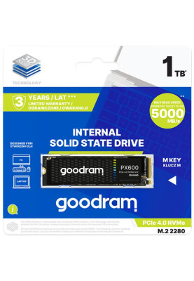 SSD 1Tb GoodRAM PX600 M.2 2280 PCIe NVMe Gen 4x4 3D NAND, Retail