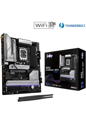 AsRock B860 LiveMixer WiFi (1851/B860, 4*DDR5, 2*PCIex16, HDMI/TB4, 4xSATA, 3xM.2, 2.5Glan, 7.1ch, A