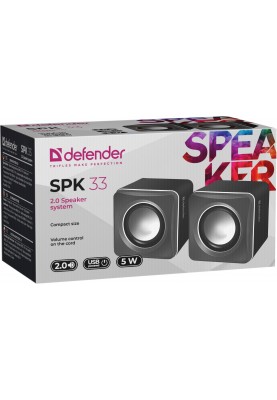 Акустична система 2.0 Defender SPK-33, 5Вт, сіра, USB