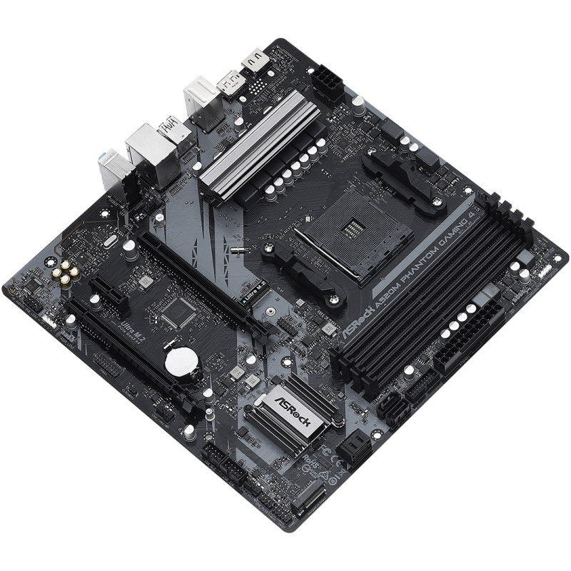 ASRock A520M PHANTOM GAMING 4/Ref (AM4/A520, 4*DDR4, PCIex16, DP/HDMI, 4xSATAІІІ, 2M.2, GLan, 8ch