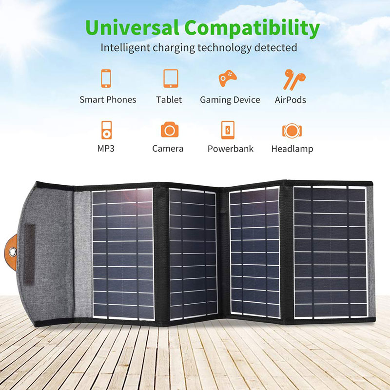 Сонячна панель для УМБ Choetech 22W 2x USB 5V/2.4A/2.1A max