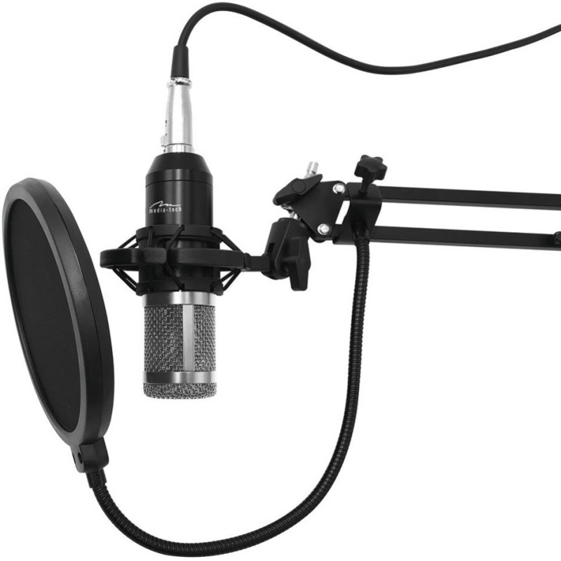 Ігровий стрім мікрофон Media-Tech Професійний набір XLR USB сріблястий