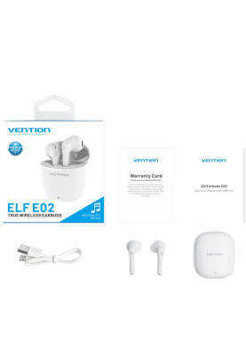 Навушники TWS Vention Elf Earbuds E02 White