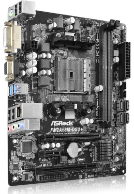материнська плата ASRock FM2A68M-DG3+/REF (FM2+, A68, 2xDDR3, 4xSATAIII, RAID,1*PCI-E x16, 1 x PCI, GLan, mATX)