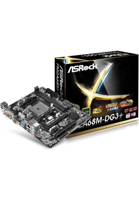 материнська плата ASRock FM2A68M-DG3+/REF (FM2+, A68, 2xDDR3, 4xSATAIII, RAID,1*PCI-E x16, 1 x PCI, GLan, mATX)