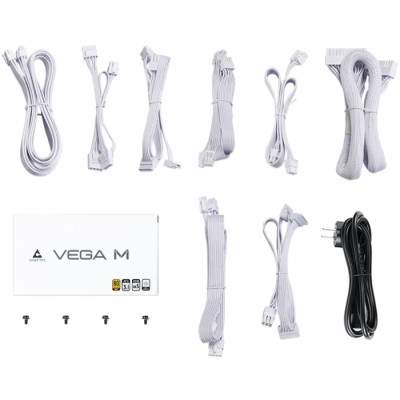 БЖ 1000W Chieftec VEGA M PPG-1000-CW ATX 3.1 135mm, 80+ Gold, Fully modular, WHITE, Retail