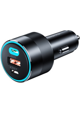 Автозарядка 3xUSB 124W (2xUSB-C+USB-A) PD3.0 100W чорна Choetech